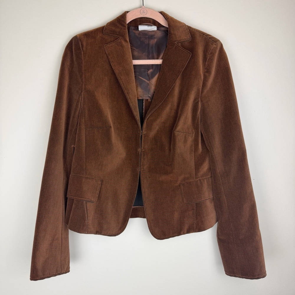 AKRIS PUNTO Womens Brown Corduroy Blazer size 10